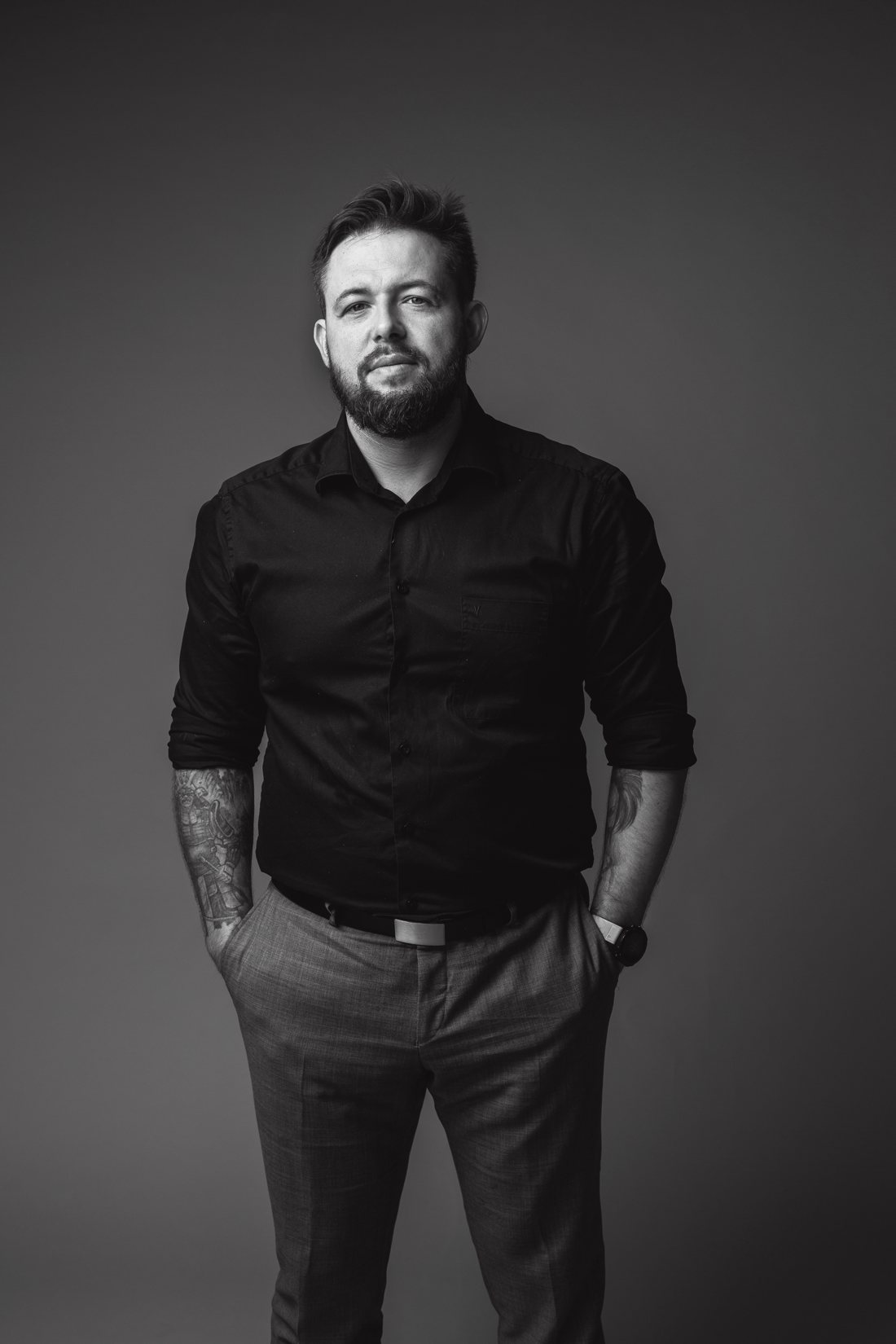 Paweł Zagroba — portret czarno-biały